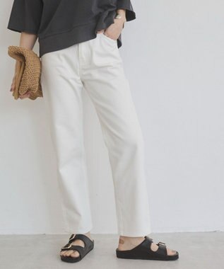 WEGO 【ANGIE VINTAGE/SMLサイズ展開】ストレートデニムパンツ オフホワイト