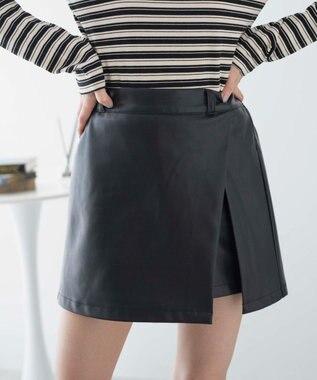 WEGO レイヤードスリットスカパン ブラックその他