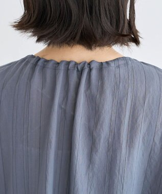 Green Parks ドロストネックフレンチスリーブブラウス Charcoal Gray