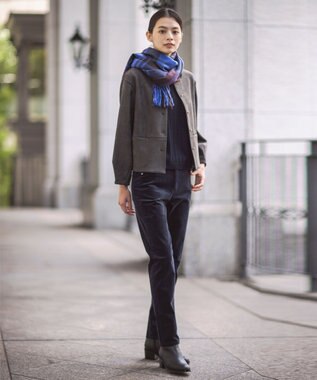 J.PRESS LADIES 【洗える】21ウェルコーデュロイ ストレッチ パンツ ネイビー系