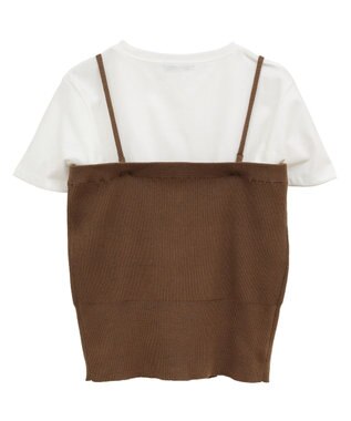 earth music&ecology ＳＥＴ２点コンパクトＴＥＥ＋マルチｗａｙニットビスチ Brown