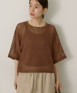 AMERICAN HOLIC メッシュボックスTシャツ Brown