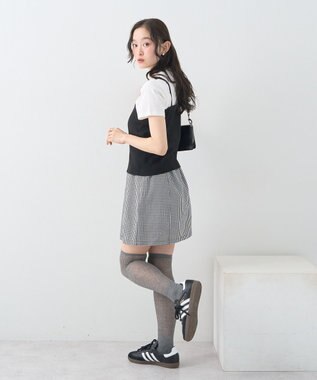 earth music&ecology ＳＥＴ２点コンパクトＴＥＥ＋マルチｗａｙニットビスチ Black