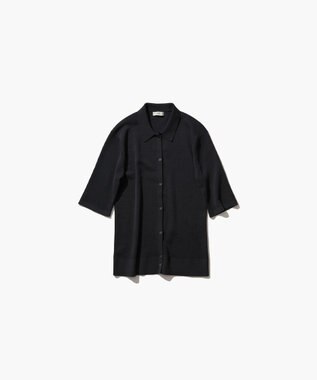 ATON FRESCA KNIT | ポロカーディガン BLACK