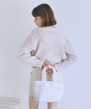 Maison de FLEUR ブランドロゴフリルハンドルトートSバッグ