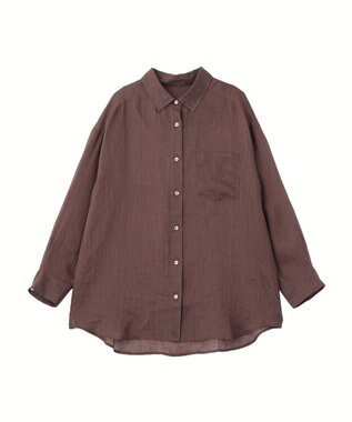 YECCA VECCA 3wayシアーリネンシャツ Brown