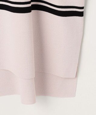 ANY SIS 【アイスタッチ】ボートネックニット プルオーバー ベージュ×ブラック