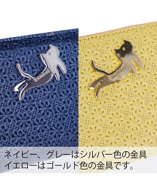 tsumori chisato CARRY キラネコフラワー 2つ折り財布 ネイビー