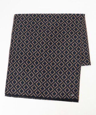 JOSEPH ABBOUD 【リバーシブル】ダイヤパターンＷフェイス ストール ネイビー系7