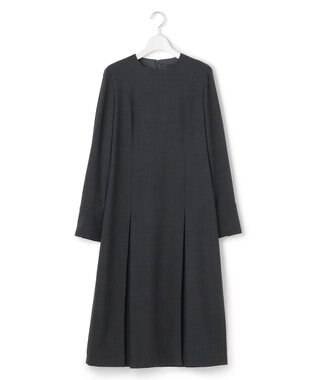 ICB 【UVカット・洗える】ウール2WAYストレッチ 長袖ワンピース チャコール