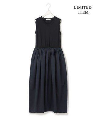 ICB L 【WEB限定・洗える】 リブコンビタイプライター ワンピース ネイビー系