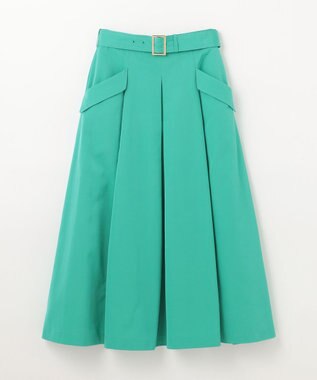 GRACE CONTINENTAL グログランタックフレアスカート グリーン