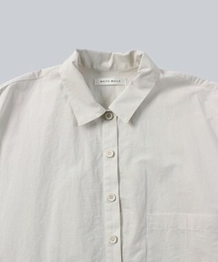 WHITE MAILS 【UNISEX】COTTON PAPER WASHED ポプリンロングシャツ オフホワイト