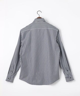 JOSEPH ABBOUD 【ストレッチで快適な着心地・イージーケア】ランダムストライプ ジャージー シャツ ネイビー系1