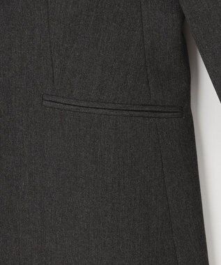 J.PRESS LADIES 【洗える】アルガンシルク ノーカラー ジャケット グレー系