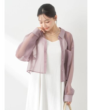 earth music&ecology ソデスリットクロップドシャツ Pink