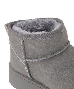 Green Parks ・ｍｉｎｉａ　フェイクムートンショートブーツ Gray