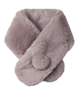 MOONBAT 【洗える】estaa うさしっぽマフラー ライトグレー