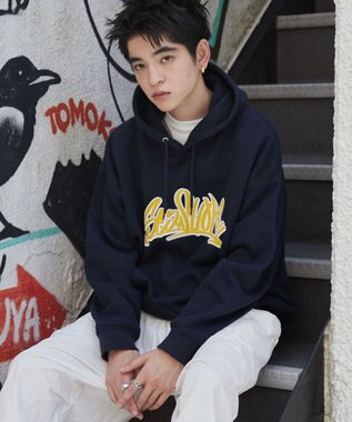 WEGO ワッペンロゴパーカー ネイビー