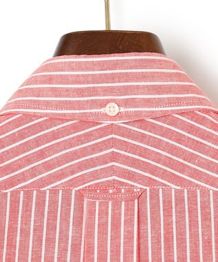 J.PRESS MEN 【WEB・一部店舗限定】リネンコットンストライプ シャツ/B.D レッド系1