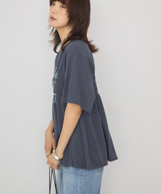 AMERICAN HOLIC シャーリングプリントTシャツ Navy