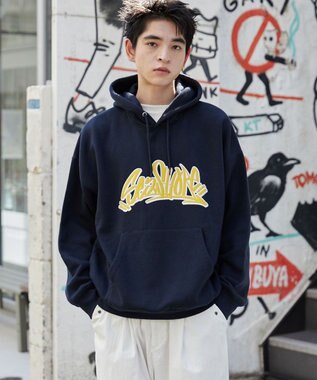 WEGO ワッペンロゴパーカー ネイビー