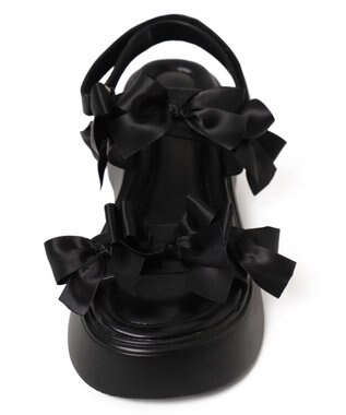 WEGO メニーリボンサンダル ブラック