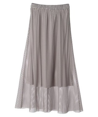 Green Parks ・ＥＬＥＮＣＡＲＥ　ＤＵＥ　メッシュギャザースカート Gray