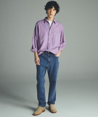 UNFILO MENS 【男女兼用】クリーンチェック ネルシャツ ワインチェック