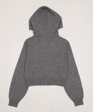 WEGO グラフィックジャガードニットZIPパーカー グレー