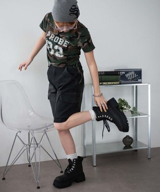 WEGO キーネックサイドレースアップちびT 柄4