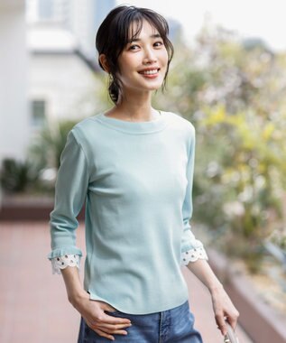 ANY SIS 【好印象ブライトニット】レースポイント プルオーバー