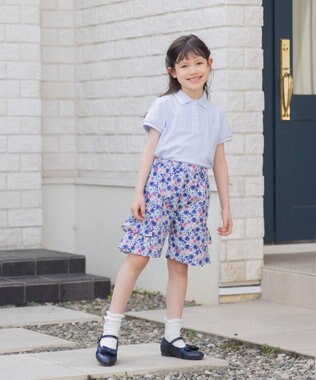 組曲 KIDS 【110-140㎝】サマーフラワー ショートパンツ ブルー