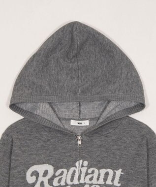 WEGO グラフィックジャガードニットZIPパーカー グレー