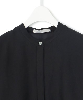 ICB L 【接触冷感・洗える】 ワッシャーツイル ワンピース ブラック系