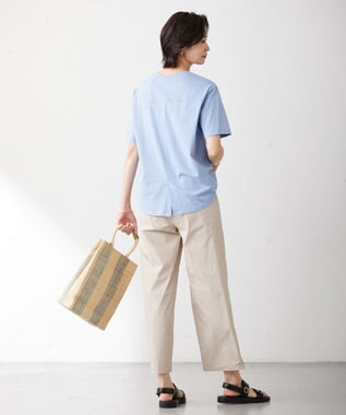 J.PRESS LADIES エンブロイダリー ロゴ Tシャツ サックスブルー系