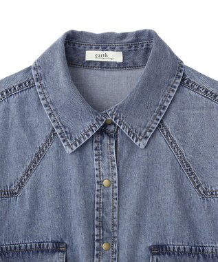 earth music&ecology 【予約】ウエスタンデニムシャツ ライトインディゴ