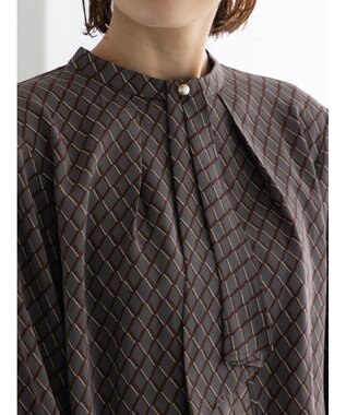 Te chichi パターンアソートボウタイブラウス チャコールグレー