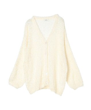 earth music&ecology ぽこぽこヤーンカーディガン Ivory