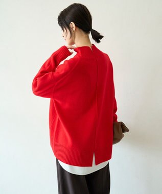 UNFILO カシミヤブレンド ハイネックニット レッド