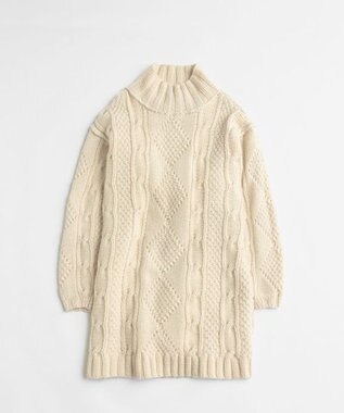 LENO ARAN ONEPIECE　アラン柄ニットワンピース IVORY