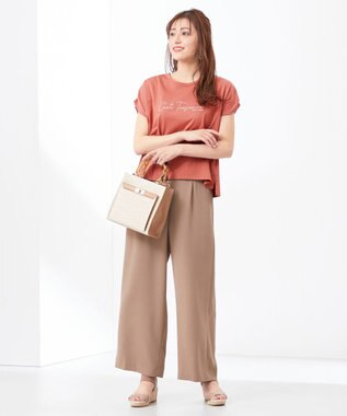 ANY SIS 【美人百花6月号掲載】フレンチスリーブロゴ Tシャツ オレンジ