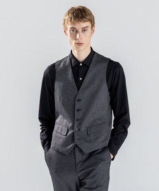 新素材【ストレッチ/セットアップ対応】シルキーウールジャージー ジレ