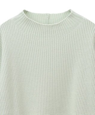 Green Parks 洗えるボトルネックリブニットプルオーバー Mint