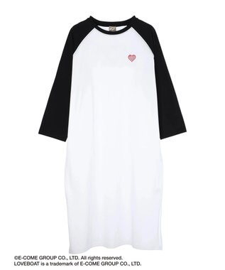 Green Parks ■別注　ＬＯＶＥ　ＢＯＡＴ　ラグランワンピース White