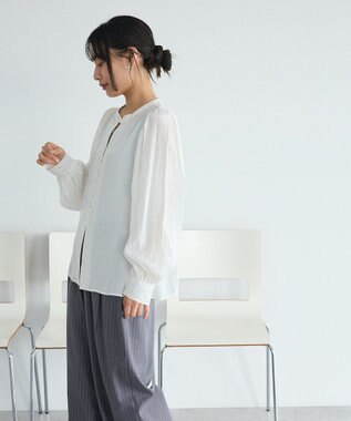 CRAFT STANDARD BOUTIQUE インド製 ボリュームスリーブブラウス White