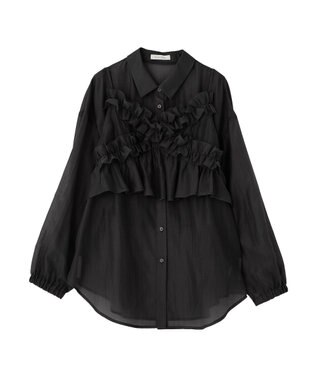 Green Parks 【WEB限定】ＳＥＴ２点フリルビスチェ＋シャツチュニックⅡ Black