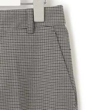 23区 L 【洗える】チェックストレッチ ワイドパンツ ブラック系3