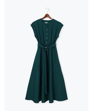 Te chichi リネンライクウエストマークワンピース グリーン