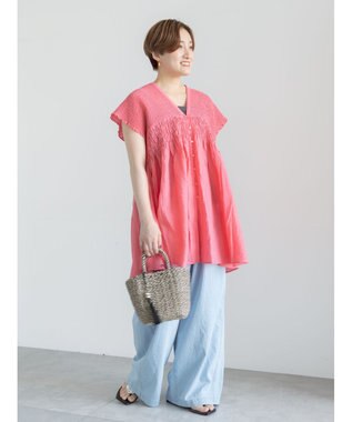 Te chichi シャーリングチュニック レッド